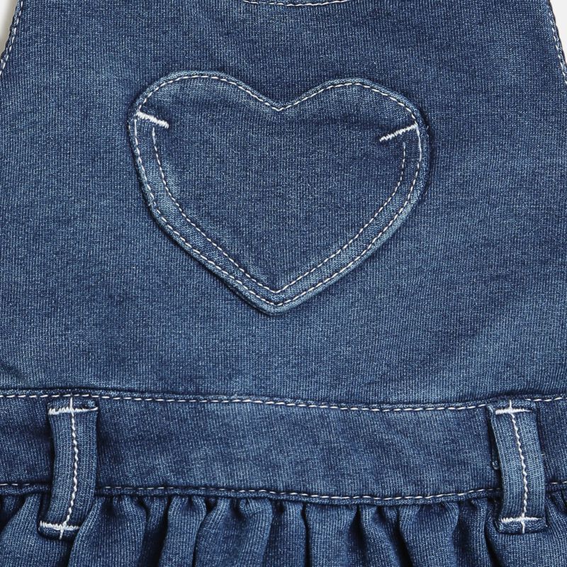 Girls Medium Blue Overall Knitted Skirt image number null